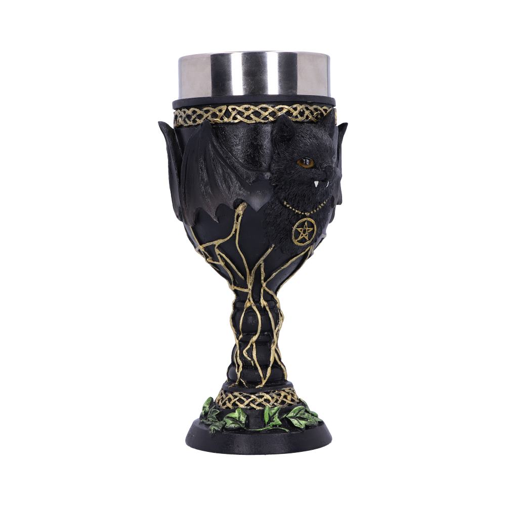 Feline Fang Black Cat Goblet 17.3cm - Goblets & Chalices at Gift Moments