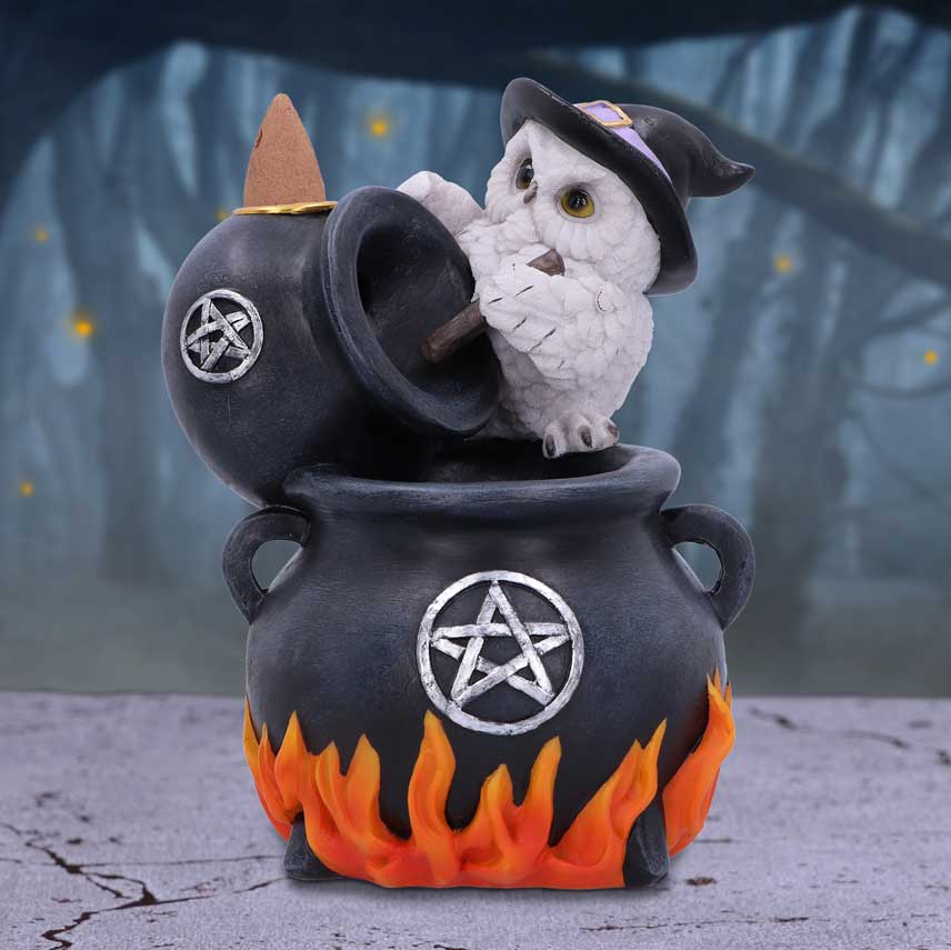 Snowy Brew Owl Backflow Incense Burner 17cm - Incense Holders at Gift Moments