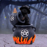 Familiar Brew Black Cat Backflow Incense Burner 18cm - Incense Holders at Gift Moments