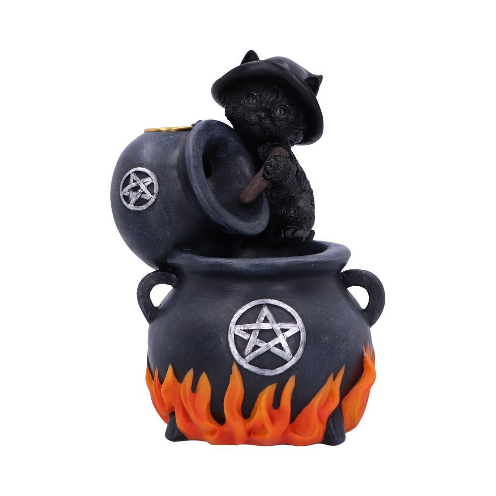 Familiar Brew Black Cat Backflow Incense Burner 18cm Default Title - Incense Holders at Gift Moments