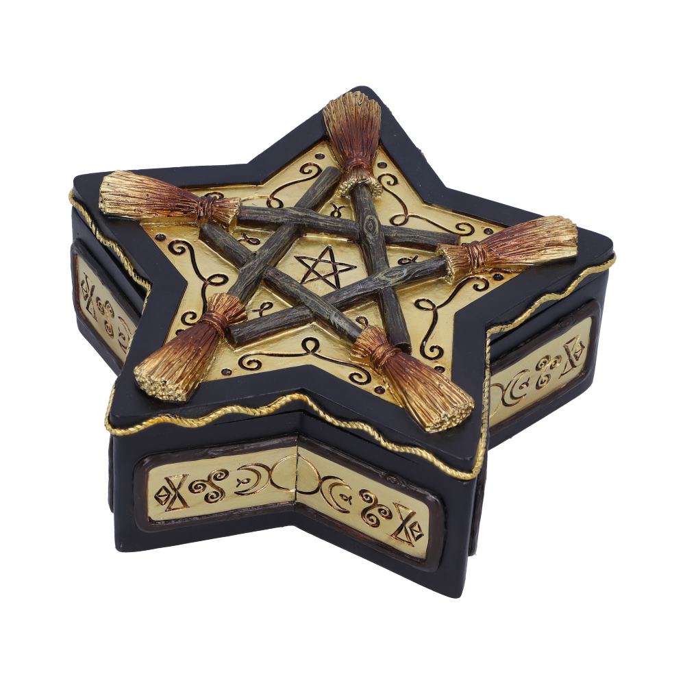 Magick Protector Wiccan Broomstick Box 16cm - Boxes at Gift Moments