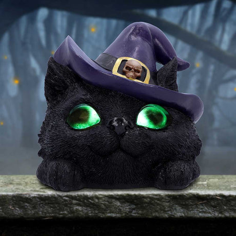 Familiar Grin black cat head with light up eyes 13.8cm - Figures & Collectables at Gift Moments