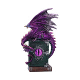 Dragon Fable Purple Dragon on Book Figurine 24cm Default Title - Figures & Collectables at Gift Moments