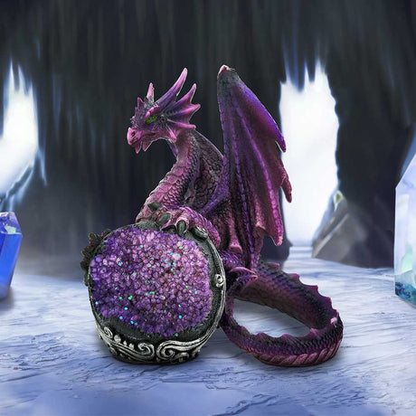 Guardian of the Geode Purple Dragon Figurine 11.5cm - Figures & Collectables at Gift Moments