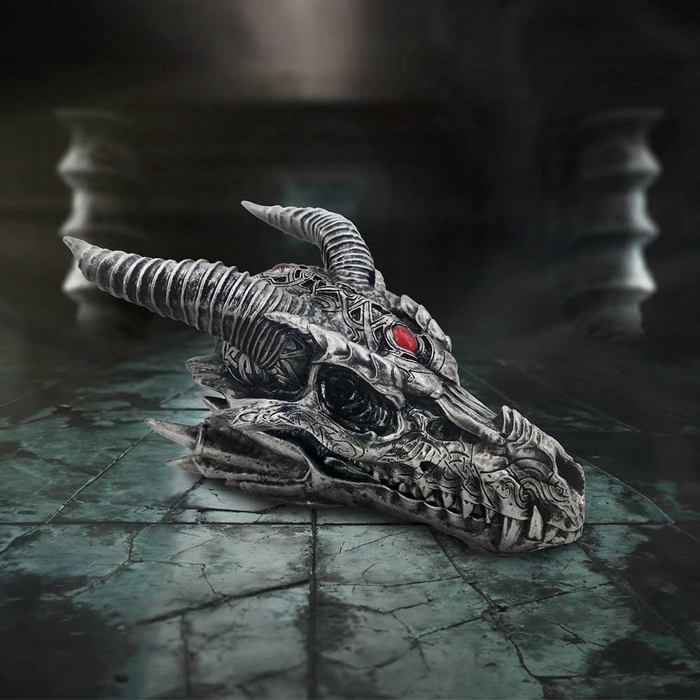 Tribal Flame Dragon Skull Head 21.5cm - Figures & Collectables at Gift Moments