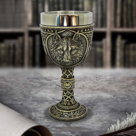 Wild Thirst Medieval Wolf Chalice 20cm - Goblets & Chalices at Gift Moments