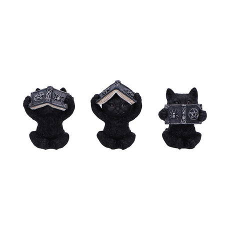 Three Wise Witchy Black Spell Cats 8.5cm Default Title - Figures & Collectables at Gift Moments