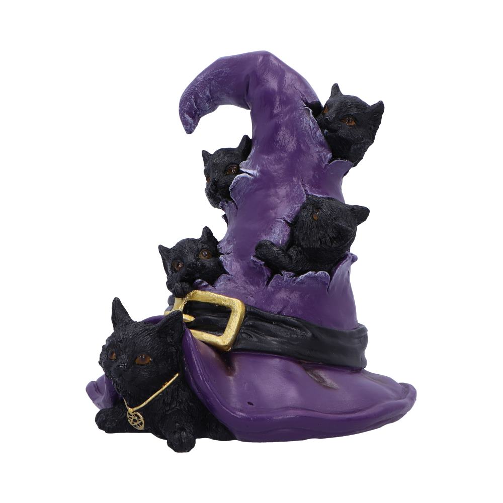 Magical Mischief Witch Hat and Black Cats Figurine 14cm - Figures & Collectables at Gift Moments