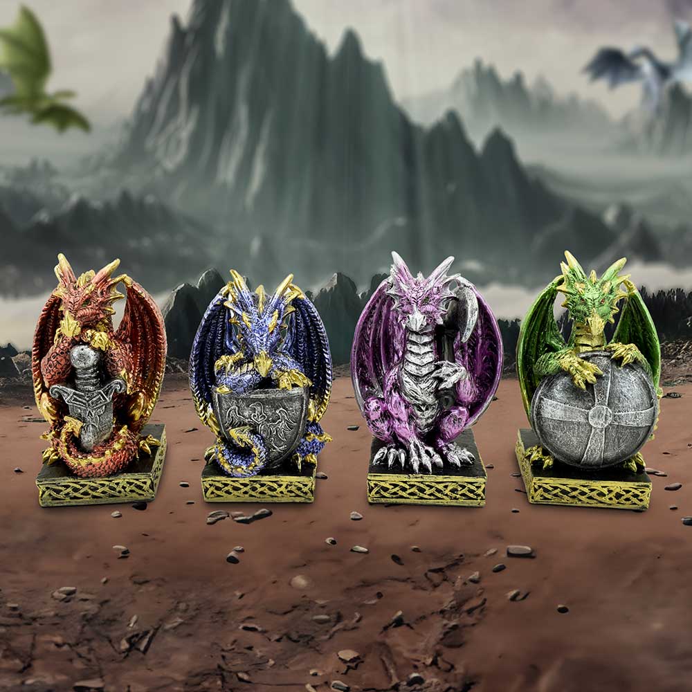 Defend the Hoard Dragon Protector Figurines (Set of 4) 10cm - Figures & Collectables at Gift Moments