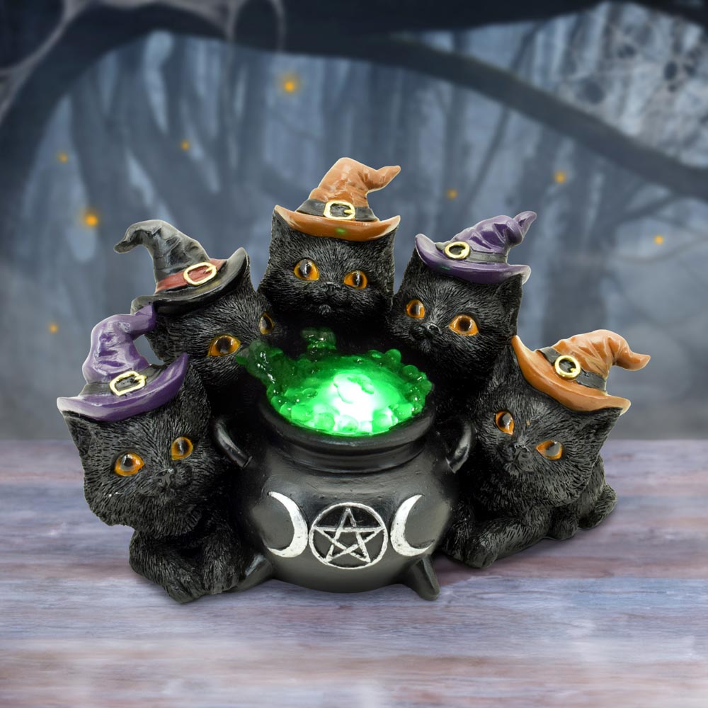 Kindle's Potion Light Up Cats and Cauldron Ornament - Figures & Collectables at Gift Moments