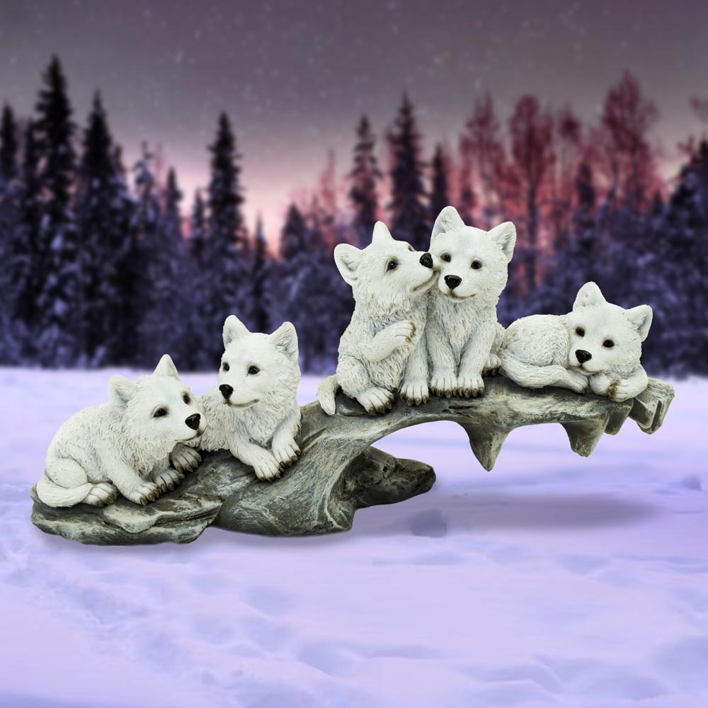 Winter Litter White Wolf Ornament - Figures & Collectables at Gift Moments