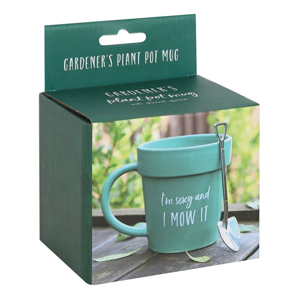 Sexy and I Mow It Pot Mug and Shovel Spoon - Mugs at Gift Moments