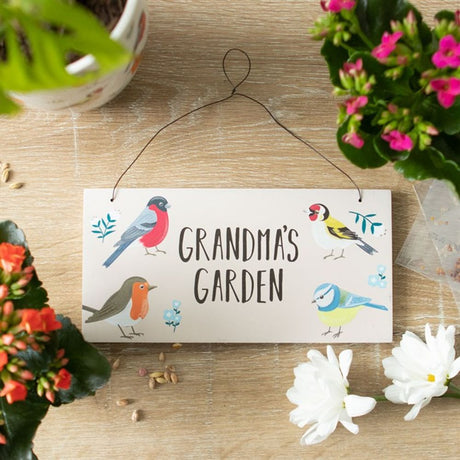 Grandma's Garden British Garden Birds Sign - Signs & Plaques at Gift Moments