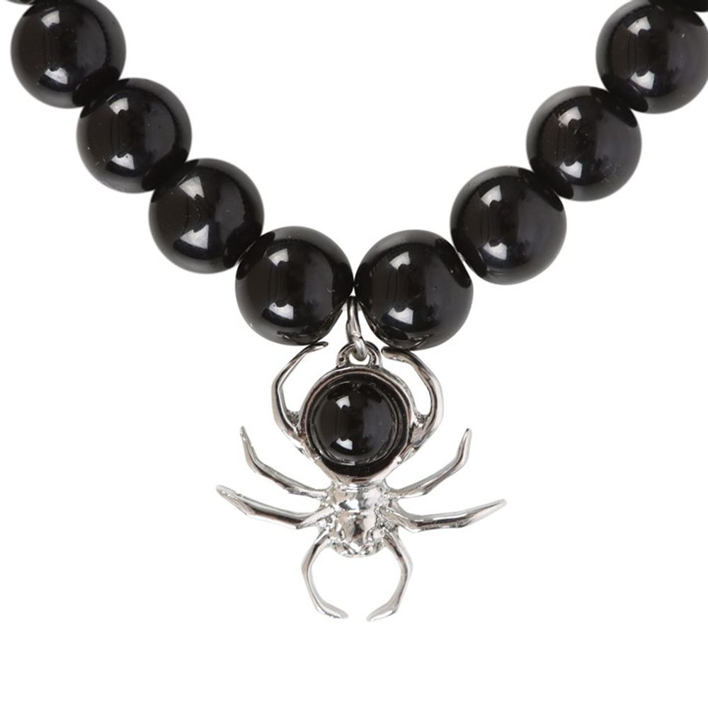 Spider Black Obsidian Beaded Bracelet - Jewellery at Gift Moments