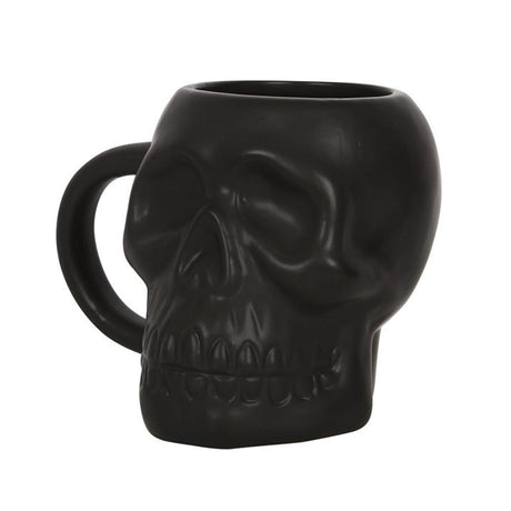 Matte Black Skull Mug - Mugs at Gift Moments