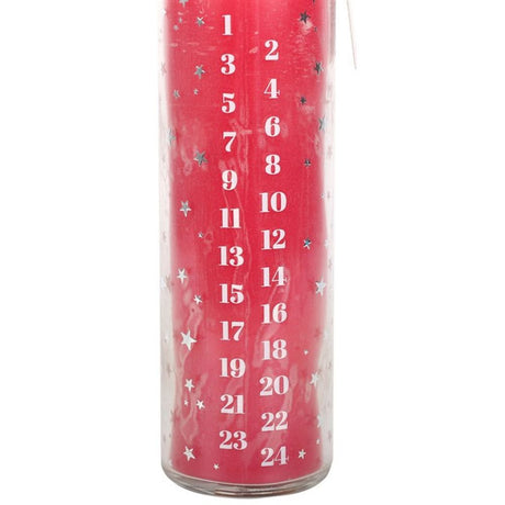 Red Vanilla Advent Tube Candle - Candles at Gift Moments