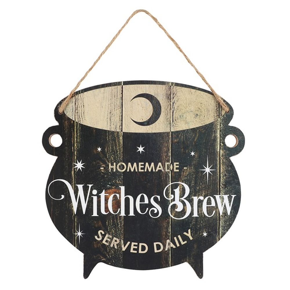 Witches Brew Cauldron MDF Hanging Sign - Signs & Plaques at Gift Moments