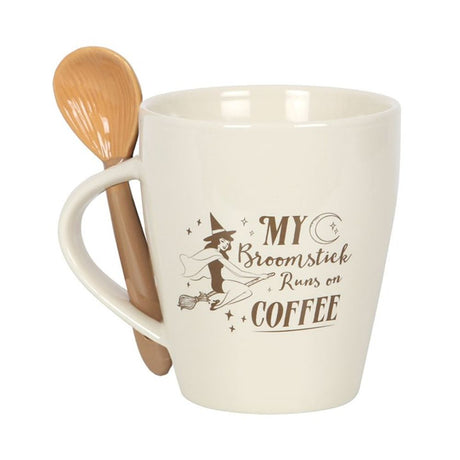 My Broomstick Runs on Coffee Mug and Spoon Set - Mugs at Gift Moments