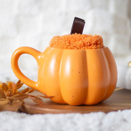 Pumpkin Shaped Mug and Socks Set - Mugs at Gift Moments