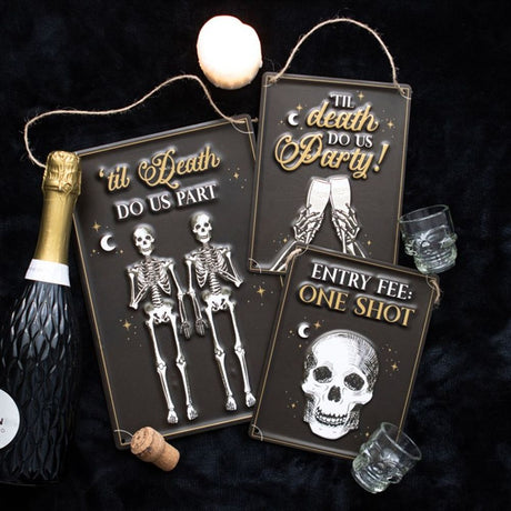 Til Death Do Us Party Champagne Hanging Metal Sign - at Gift Moments