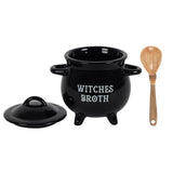 Witches Broth Cauldron Soup Bowl with Broom Spoon - Bowls at Gift Moments