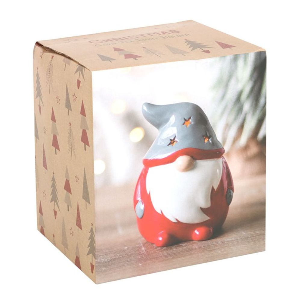 Red and Grey Gonk Tealight Holder - Candle Holders at Gift Moments