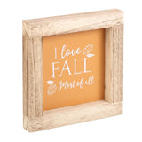 Orange I Love Fall Most of All Wooden Frame Sign - Signs & Plaques at Gift Moments