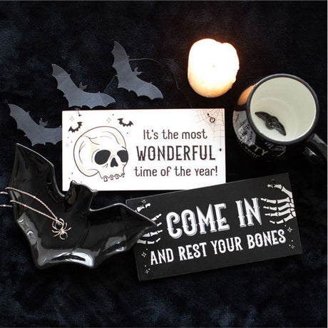 Most Wonderful Time of the Year Skull Hanging Sign - at Gift Moments