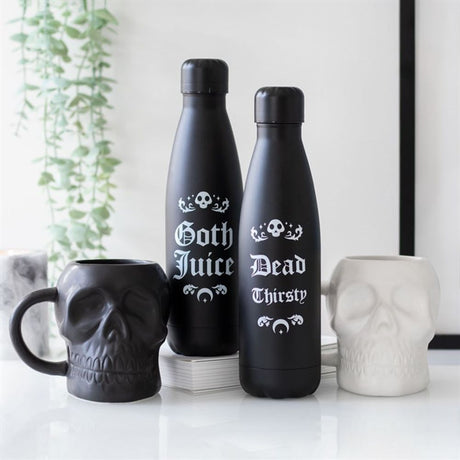 Matte Black Skull Mug - Mugs at Gift Moments