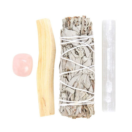 Smudge Kit with Rose Quartz Crystal - at Gift Moments