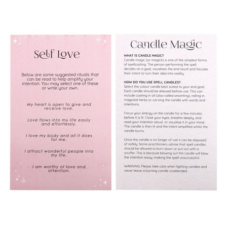 Pack of 12 Self Love Spell Candles - Candles at Gift Moments