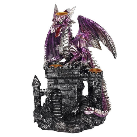 Purple Dragon on Castle Backflow Incense Burner - Incense Holders at Gift Moments