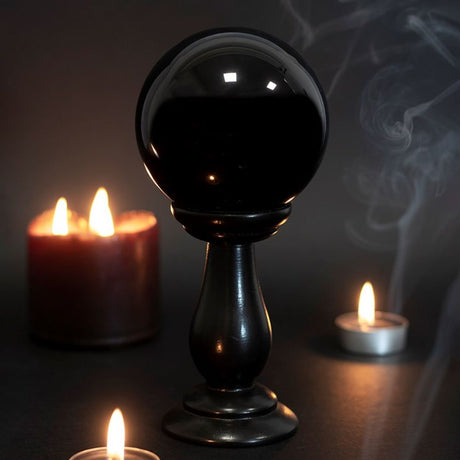 Small Black Crystal Ball on Stand - at Gift Moments