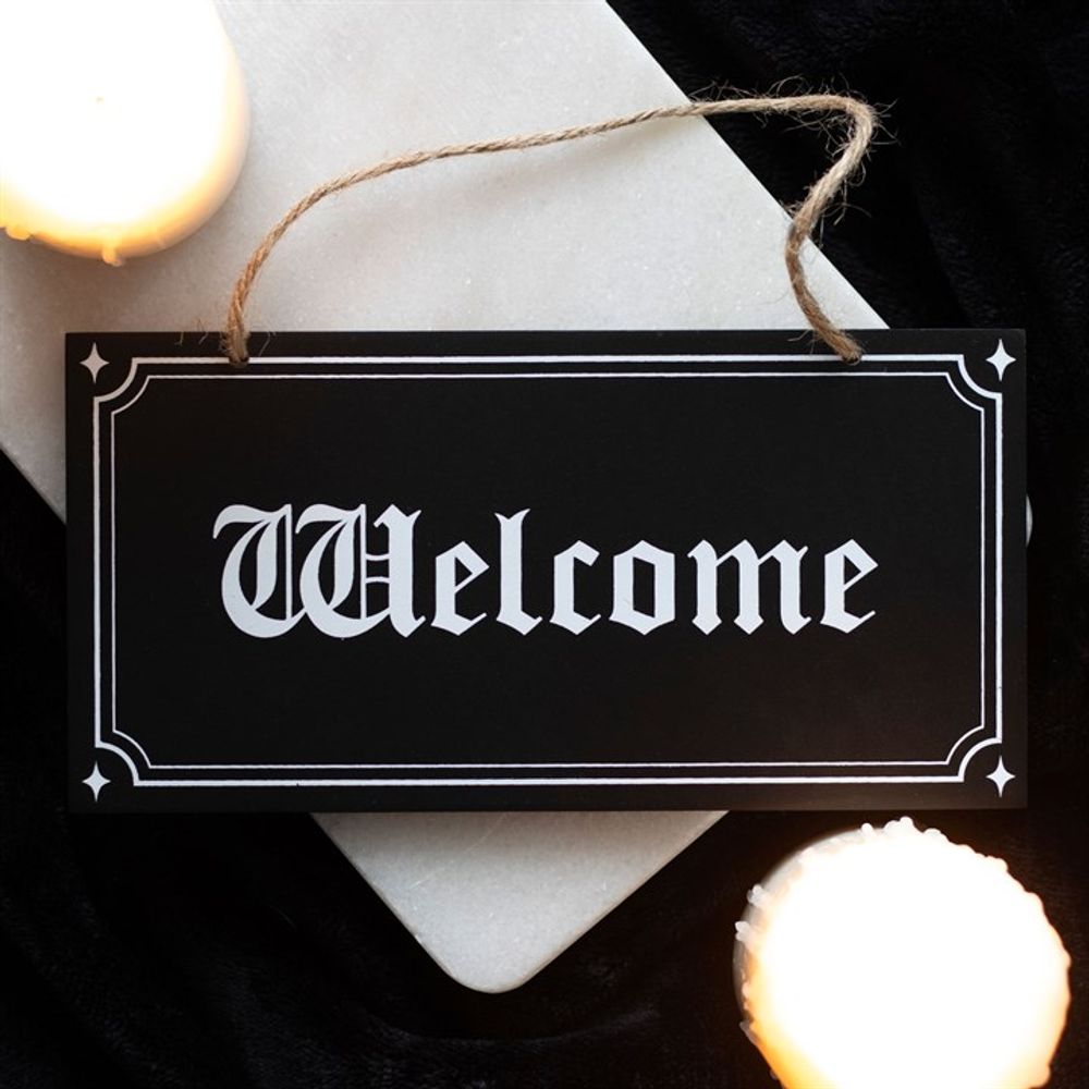 Gothic Welcome Hanging Sign - Signs & Plaques at Gift Moments