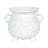 White Triple Moon Cauldron Oil Burner - Oil & Wax Burners at Gift Moments