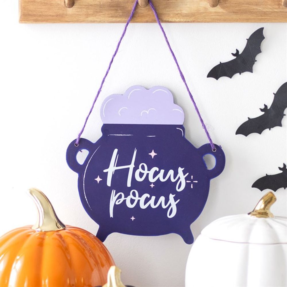 Hocus Pocus Cauldron Shaped Hanging Sign - Signs & Plaques at Gift Moments