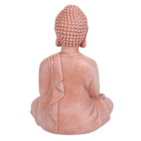 Terracotta Effect 52cm Sitting Garden Buddha - at Gift Moments