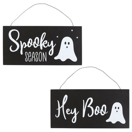 Set of 2 Hey Boo Signs - Signs & Plaques at Gift Moments