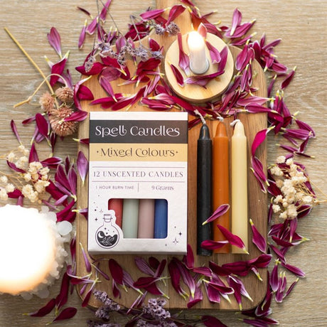 Mixed Colour Spell Candles - Pack of 12 - Candles at Gift Moments