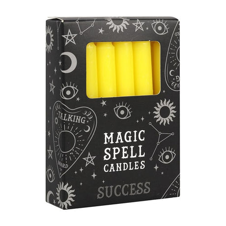 Set of 12 Yellow 'Success' Spell Candles - Candles at Gift Moments