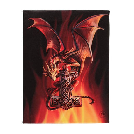 Mjolnir Canvas Plaque by Anne Stokes - Wall Art at Gift Moments