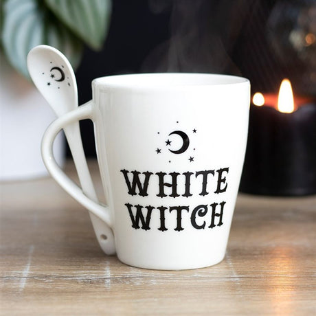 Enchanting White Witch Mug and Spoon Set - Mugs at Gift Moments