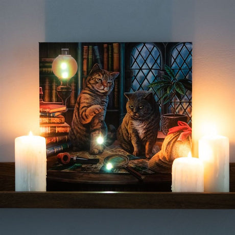 Purrlock Holmes Light Up Canvas Plaque by Lisa Parker - Wall Art at Gift Moments