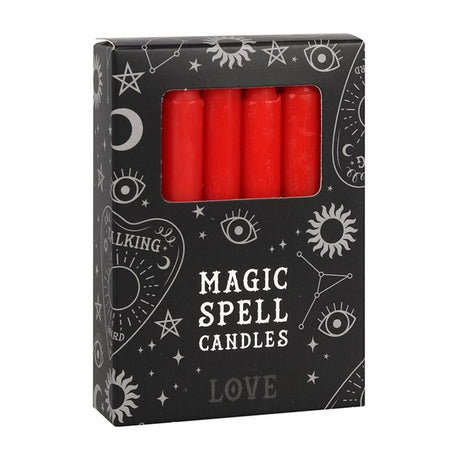 Set of 12 Red 'Love' Spell Candles - Candles at Gift Moments