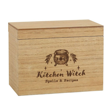 Kitchen Witch Wooden Recipe Box - at Gift Moments