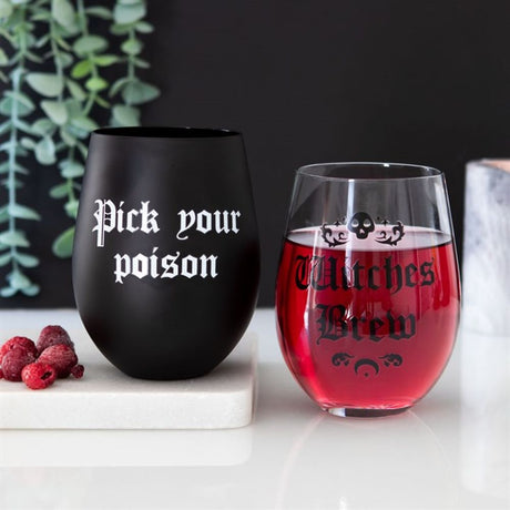 Pick Your Poison Stemless Wine Glass - Glassware at Gift Moments