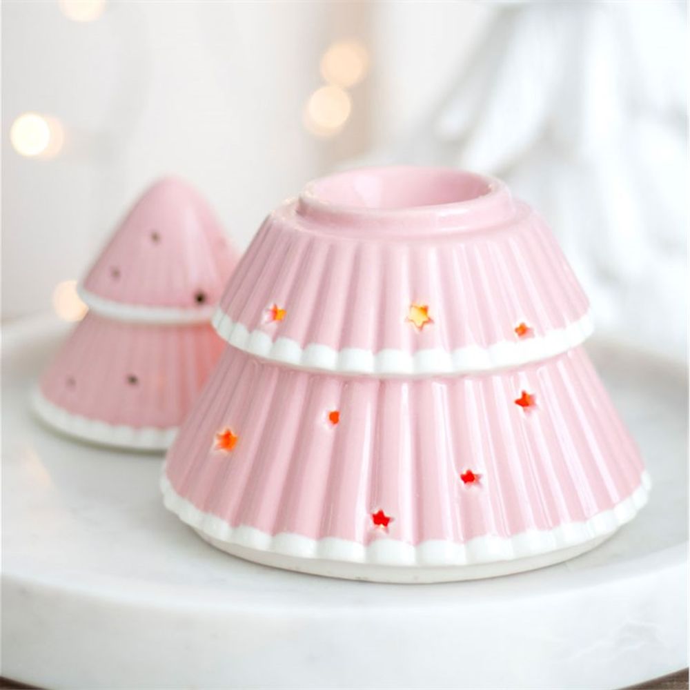 Pink Christmas Tree Oil Burner - Oil & Wax Burners at Gift Moments