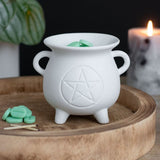 White Pentagram Cauldron Oil Burner - Oil & Wax Burners at Gift Moments