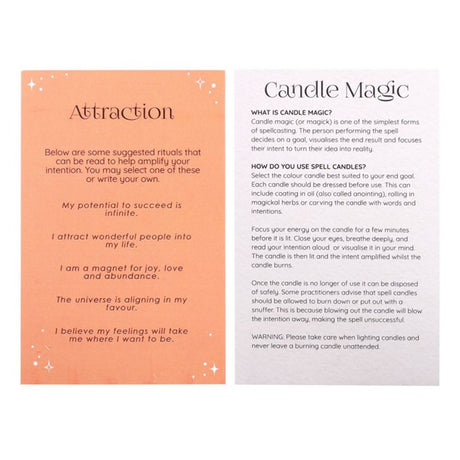 Pack of 12 Attraction Spell Candles - Candles at Gift Moments