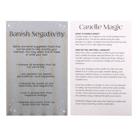 Banish Negativity Spell Candles - Pack of 12 - Candles at Gift Moments